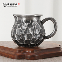 Taian Silver Industry Pure Silver Fair Cup Sub Tea Instrumental S999 Pure Silver Handmade Boutique Hammer Grain Fair Cup Tea Leakage Suit