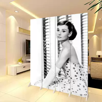 Hepburn folding screen partition fashion living room Xuan closed fitting room coffee bar YY anchor live background