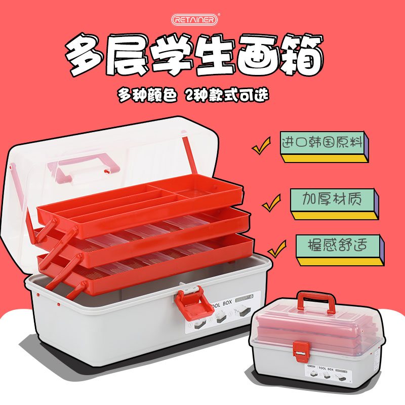 Triple folds fold thickened Lehigh containing classification box Students painting Fine Arts Box Home Toolbox Gear Box