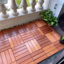 Pineapple grid anticorrosive wood floor splicing outdoor room terrace garden courtyard solid wood self-assembled self-paved balcony renovation