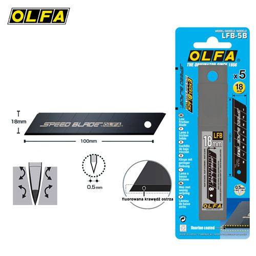 Japan OLFA coated fluorine fast cutting large beauty tool sheet LFB-5B (5 pieces of clothing)