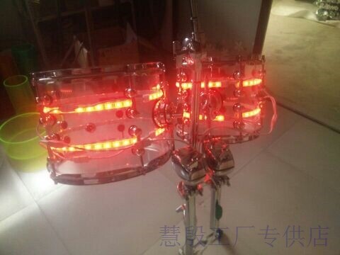 High quality direct selling acrylic light small through drum with rack jazz drum frame Drum Accessories big All can be made