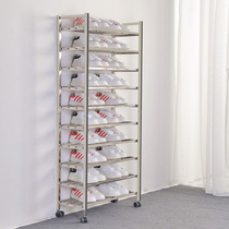 With pulley shoe rack with wheel movable shoe rack multi-layer pulley mobile shoe cabinet home door multifunctional shoe box