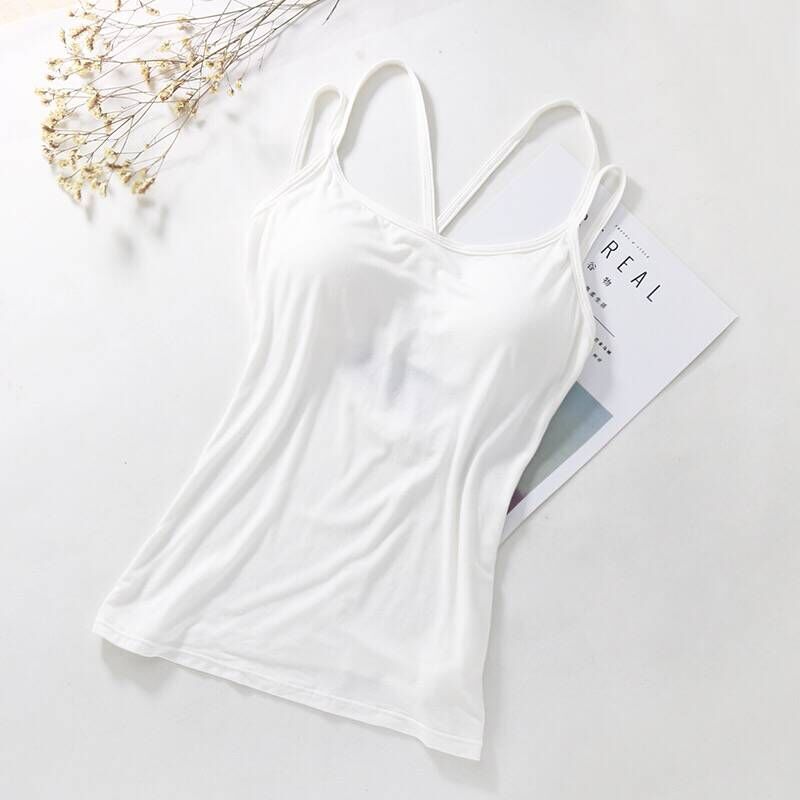 Summer sling vest sexy chéo vành đai ngực đệm cơ thể mềm mại thoải mái hit bên ngoài đáy mặc đồ lót phụ nữ.