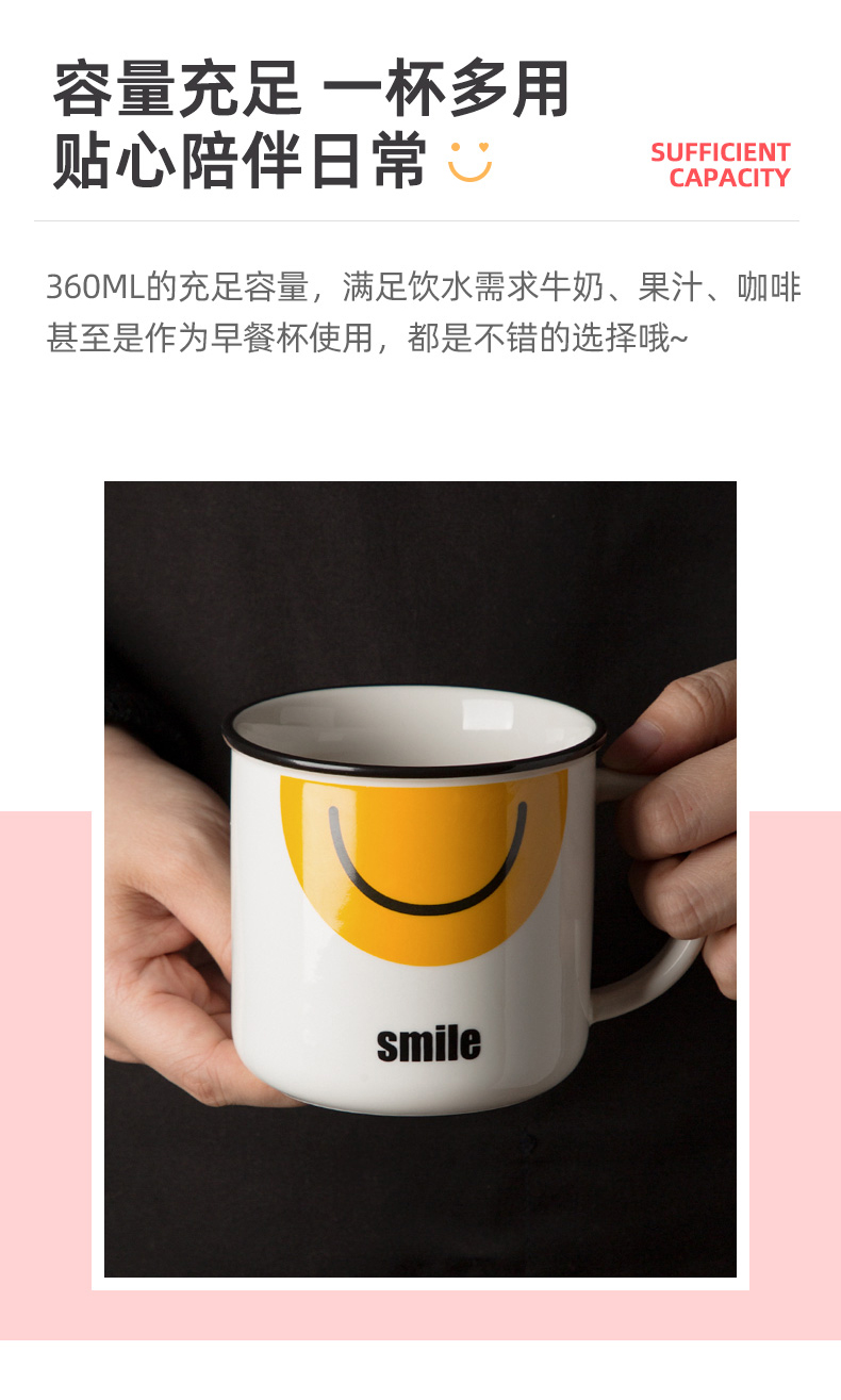 Creative express smiling keller ceramic cup ultimately responds cup couples move trend home office coffee cup