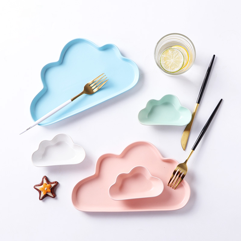 Clouds, dessert tray was creative ceramics tableware home plate character of fruit bread plate plate of small dishes for breakfast