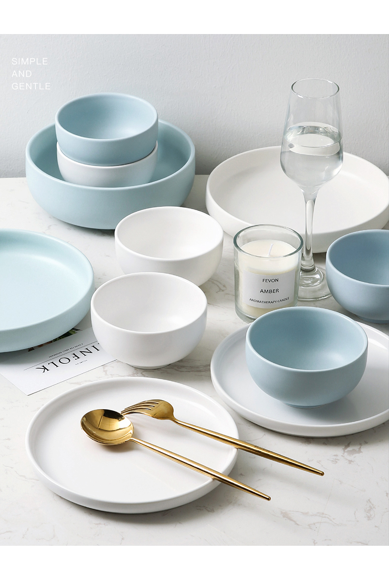 Nordic home dishes ceramic western - style food plate web celebrity creative breakfast dish fish dish bowl dish dye cloud