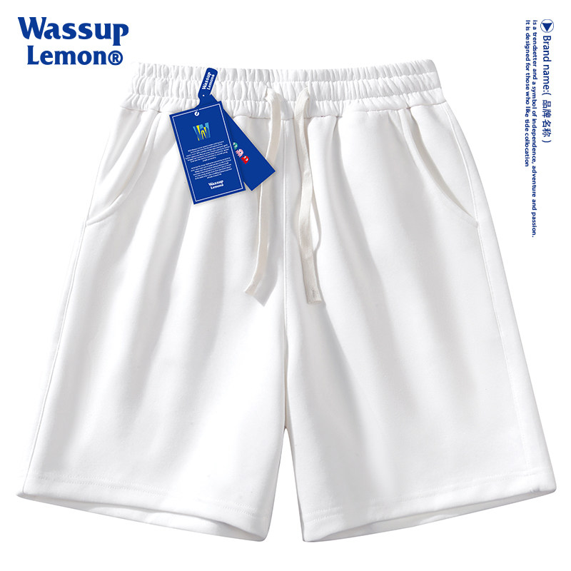 Шорты WASSUP LEMON, спортивные повседневные свободные брюки с пятью точками, мужские летние однотонные студенческие баскетбольные защитные брюки