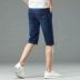 Quần short denim nam mùa hè lỏng lẻo phần mỏng chống mặc quần hợp thời trang nam mặc bên ngoài quần năm điểm giản dị - Quần jean