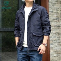 jpdun official flagship store spring new mens multi-pocket tooling jacket pure color loose blouses 8899YZ 