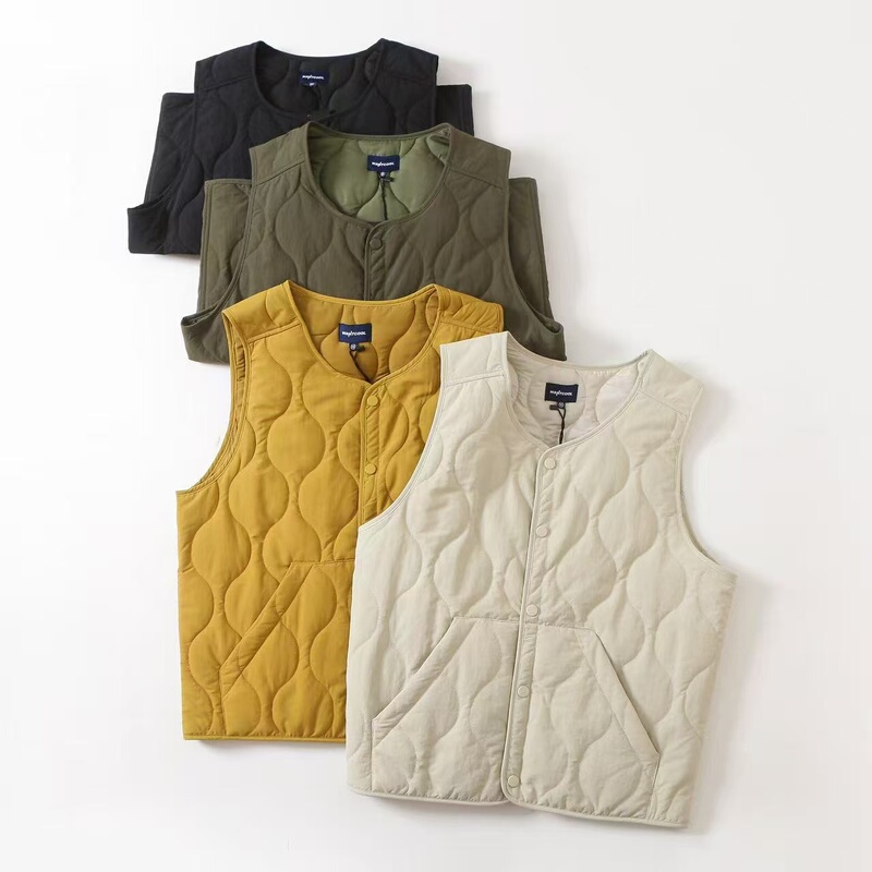 Factory Order! Gourd-Shaped Quilted Padded Windproof and Waterproof Lightweight Thin Cotton Vest for Men and Women in Autumn and Winter Factory Order! Gourd-Shaped Quilted Padded Windproof and Waterproof Lightweight Thin Cotton Vest for Men and Women in Autumn and Winter