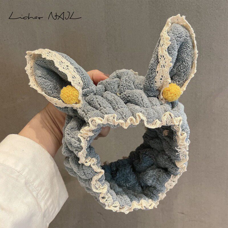 ins three-dimensional rabbit ear hairband female net celebrity face wash headband Korean girl makeup headband headwear hair bundle tide