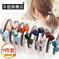 Head rope Korean small fresh Sen female department Candy color hair circle Simple personality leather sleeve Tie ponytail leather band hair rope headdress