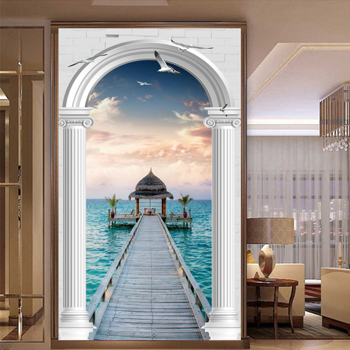 Living room 3d Solid wall sticker flower pot stickers Creativity Waterproof Decoration Fridge Cabinet glass door stickers Bedroom Genguan