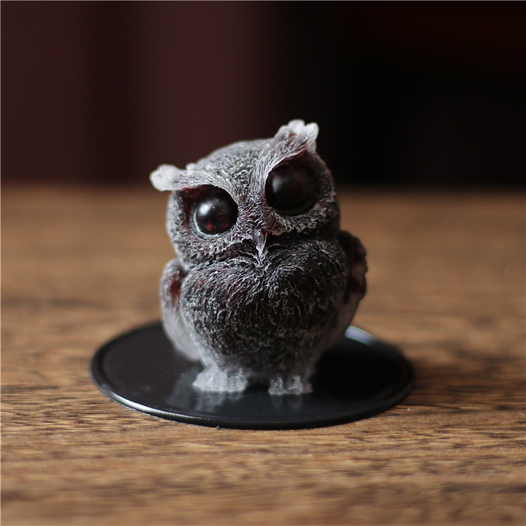 Natural crystal gravel gold dazzling stone Xi Owl Drop Glue Semi-precious Gem Swing at home swing with cute little gift