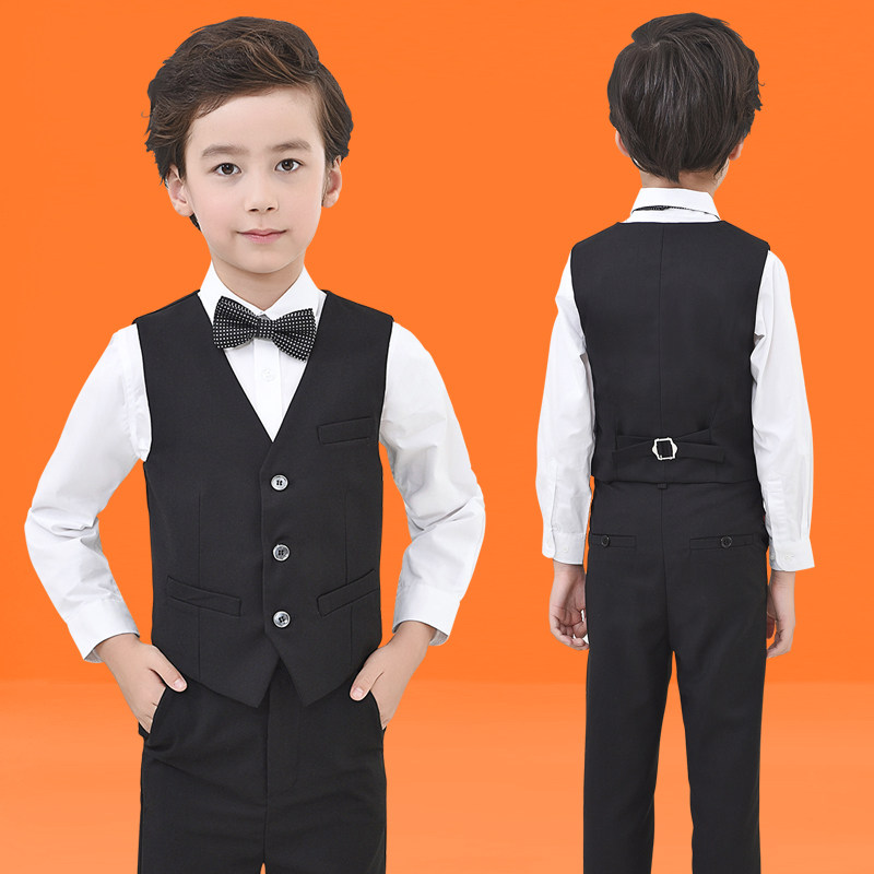 Children's gown suit boy suit vest small host piano for boy's wedding flower boy dress Spring and autumn