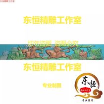 Scanned image exquisite carving deep carving single-handedly attending a meeting in the Romance of the Three Kingdoms riding a horse to fight Guan Gong Hengchang character DS4