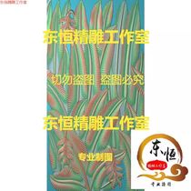 Finely carved relief stone carvings landscapes flowers and birds banana leaves flowers grass shadows wall plaques orchids banana PR114