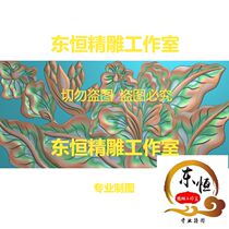 精雕图浮雕石雕吕雕山水花鸟芭蕉树叶子花草影壁牌兰花 芭蕉PR104