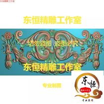 Scanned image of exquisite carvings European style vertical flower hanging flower components guard wooden door Roman stigma decals building materials RKL10