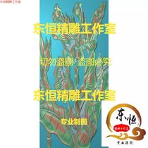 Finely carved relief stone carvings landscapes flowers and birds banana leaves flowers grass shadows wall plaques orchids banana PR145