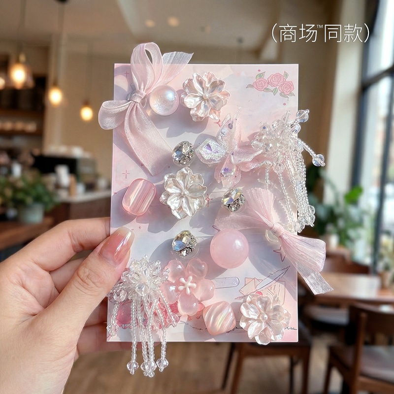 Suitable for Crocs Shoes Accessories, DIY Shoe Charms, Decorative Clips, Pink Bow, High-End Feel