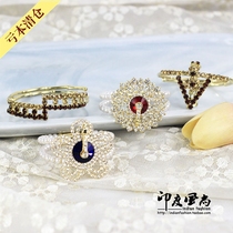Indian Wind Import Bracelet Gold Plated Inlaid Diamond Hand Ring Bracelet Retro National Wind Jewelry Ornament Multi-in