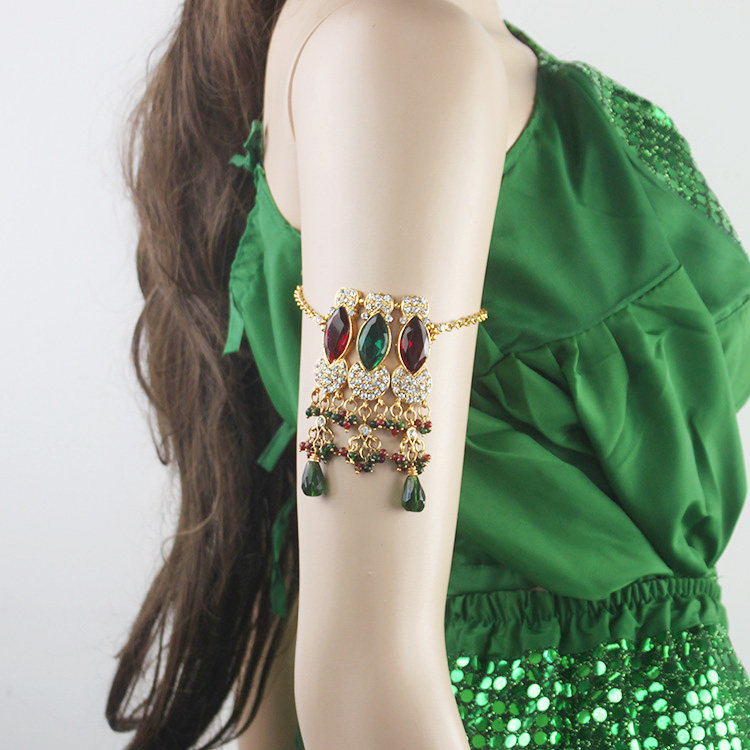 Indian fashion imported armband Bridal gold set with colored diamond armband Indian dance belly dance accessories