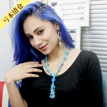 India imports new ethnic features retro color inlaid beads necklace with neck chain sweater chain fashion 100 hitch ornaments