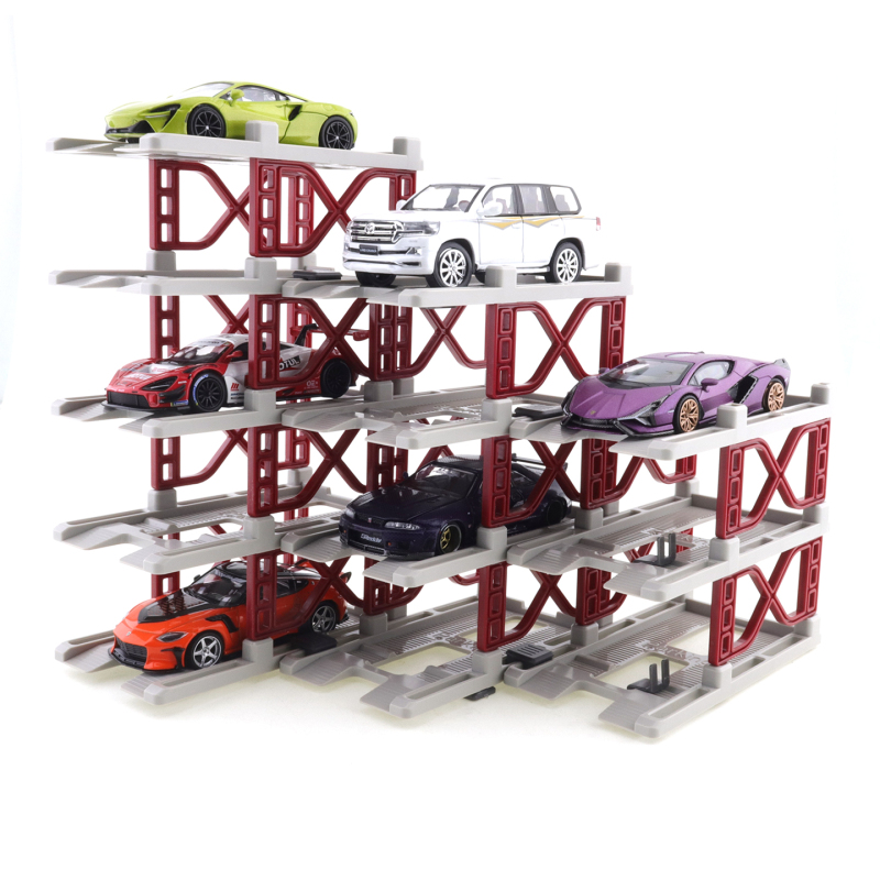 Hjmx Modular Parking Lot Three-Dimensional Parking Rack 1/64 Car Model Collection Display Rack Hot Wheels Storage Box