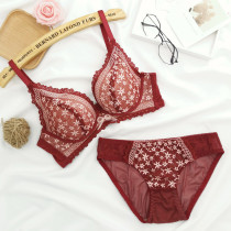  Winter underwear set womens small breasts gather and collect breasts anti-sagging bra adjustable bra thickened upper bracket