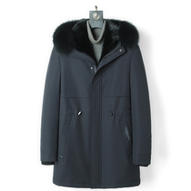 New Parker service mens fur one-piece mink liner hooded mid-length Nick service fur mink coat jacket