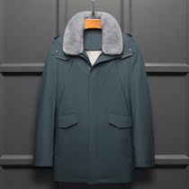 Imported mink liner fur one-in-one Nepal overcomes men's long parker coat fur winter whole mink leather coat