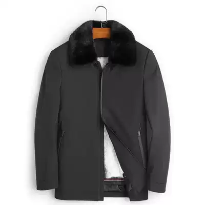 Parker clothing men's whole mink mink inner gallbladder skin fur one medium long version of Ni overcome mink coat father suit winter