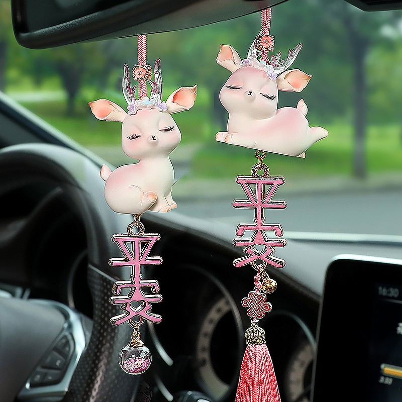 One way Ping An Little deer hangover Car Pendant Upscale Car Interior Accessories Pendant Accessories Woman 2021 new car pendant piece