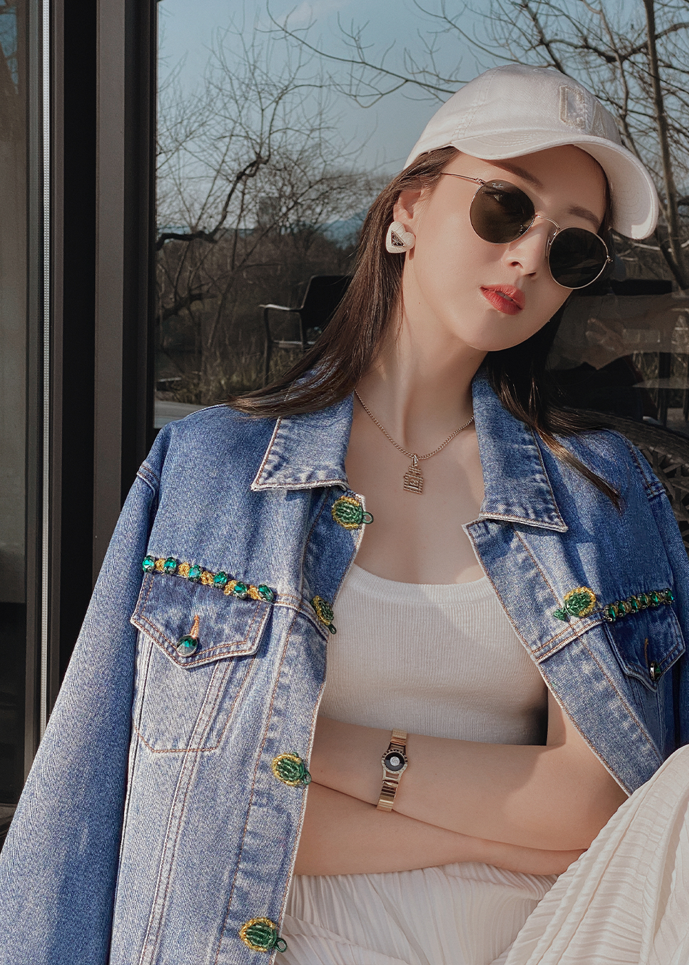 Lie Er Gao Ding LRKS (heavy industry buckle denim) pure handmade Khmer retro buckle denim jacket E476