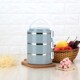 bộ 3 hộp cơm giữ nhiệt thép không gỉ lock&lock 1 người nấu ăn sưởi ấm bằng điện không bị rò rỉ hộp cơm trưa nữ cách nhiệt hộp cơm trưa xếp lớp hộp cơm trưa nhỏ và quạt cầm tay thời trang - Hộp cơm điện sưởi ấm hộp cơm cắm điện inox