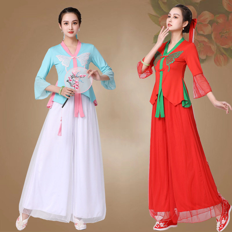 Square Dance Costume New National Wind Classical Dance Fan Subdance Costume Table Performing Arts dancing clothes 8338-Taobao