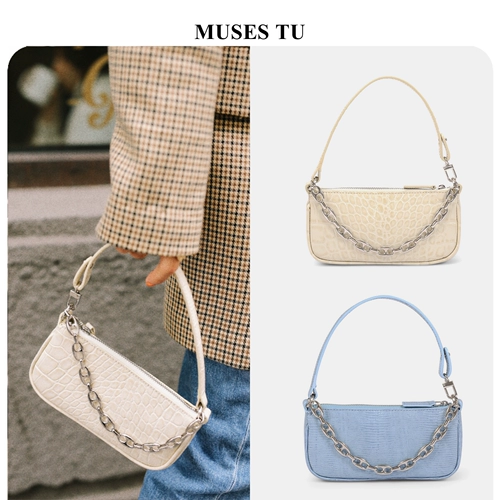 Musestu Niche Mini Underarian Bag Rachel Mini Retro Crocodile Patter