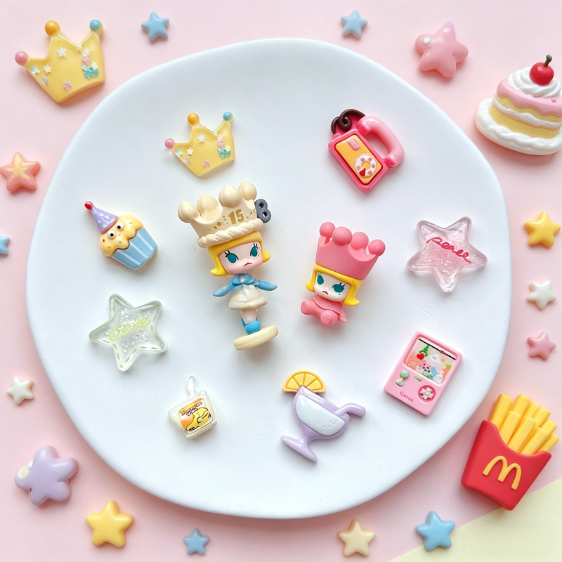 Original Crocs Shoe Accessories Bubble Mart Molly Series Shoe Charms Crocs Shoe Decorations Stars Crown Desserts