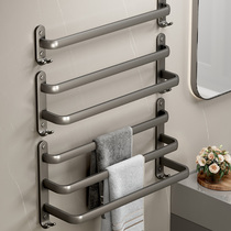 Gun ash-free punching space aluminum towel rack towel bar single-rod bathroom bath towel hanging rod bathroom hanger rack