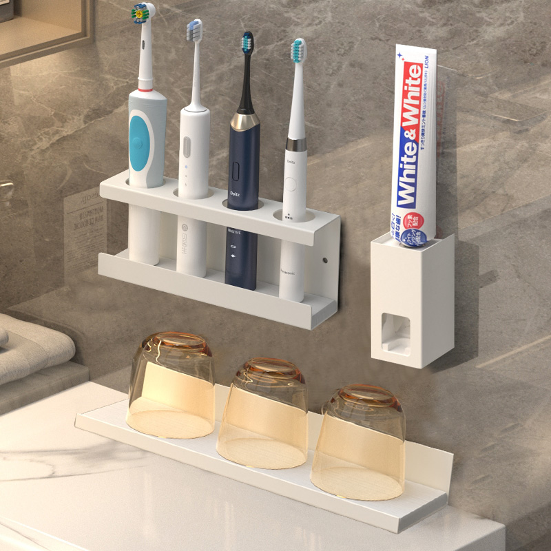 Electric toothbrush holder wall-mounted holder rack-free shelving rack holder Put toothbrush fixed shelf Divine Instrumental-Taobao