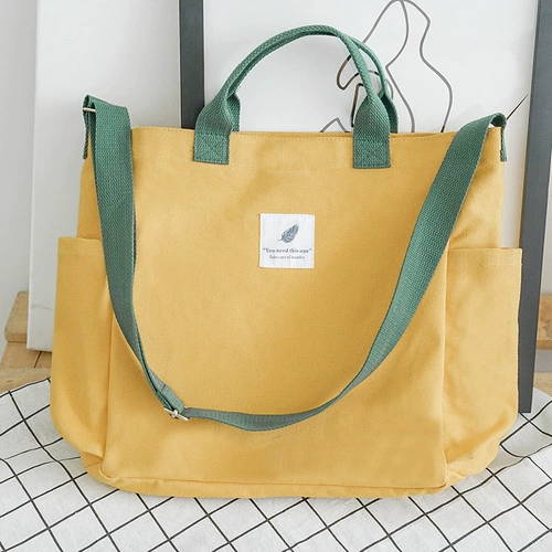 Шоппер, японская сумка для телефона, свежая сумка на одно плечо, вместительный и большой тканевый мешок, в корейском стиле