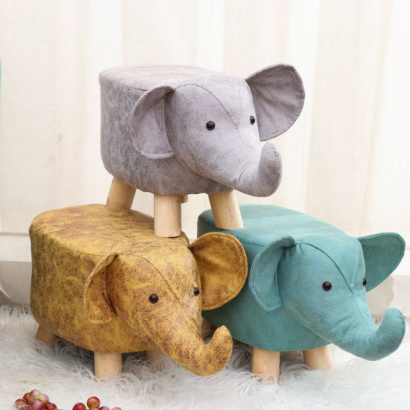 Solid wood small stool Nordic shoe changing stool creative children's cartoon stool animal stool multi-functional sofa stool home low stool