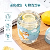 Стеклянная милая маленькая портативная трубочка со стаканом для школьников