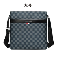 X5013【Сумка через плечо C в клетку с трафаретной печатью】большого размера