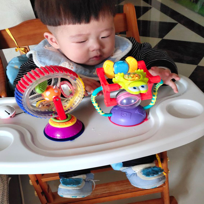 Baby feeding artifact three-color turning Ferris wheel dining chair rotating baby sucker one-year-old children rattle table toy