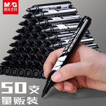 Chenguang marker black oil-based pen easy to waterproof and not easy to fade express large pen Blue quick-dry thick head red large-capacity sign-in pen maritime newspaper pen stroke key mark pen wholesale