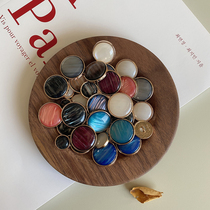 YOMOSTUDIO socialite style metal buttons Round color pearlescent brushed buckle Xiaoxiang jacket sweater buttons