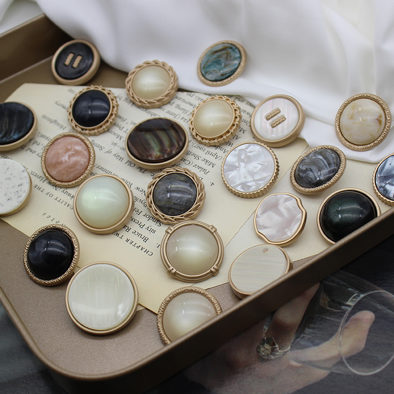 YOMO STUDIO socialite small fragrant wind metal button round suit jacket button coat sweater decorative button